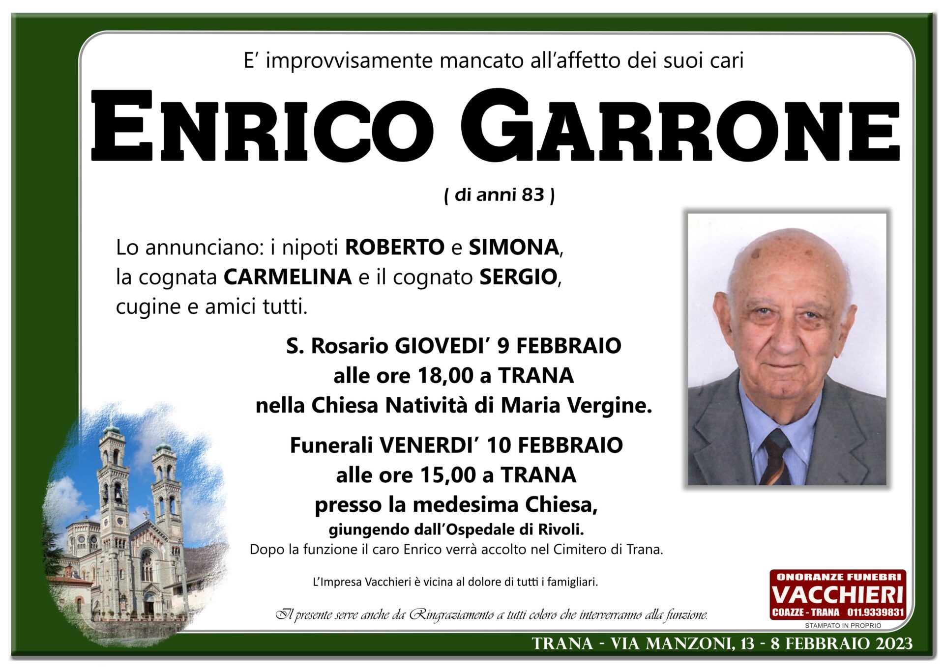 Onoranze e Pompe Funebri - GARRONE ENRICO