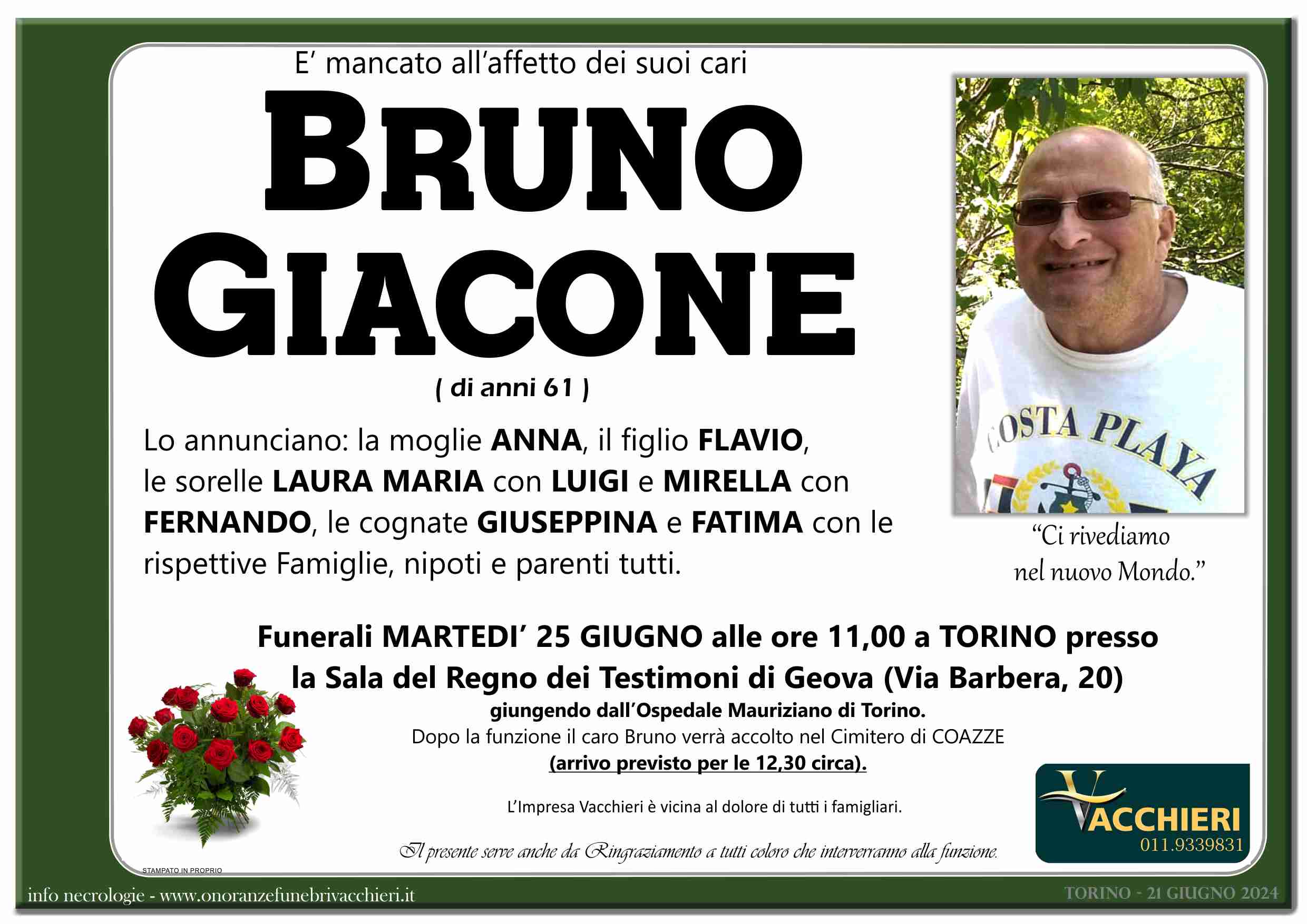 Onoranze e Pompe Funebri - GIACONE BRUNO