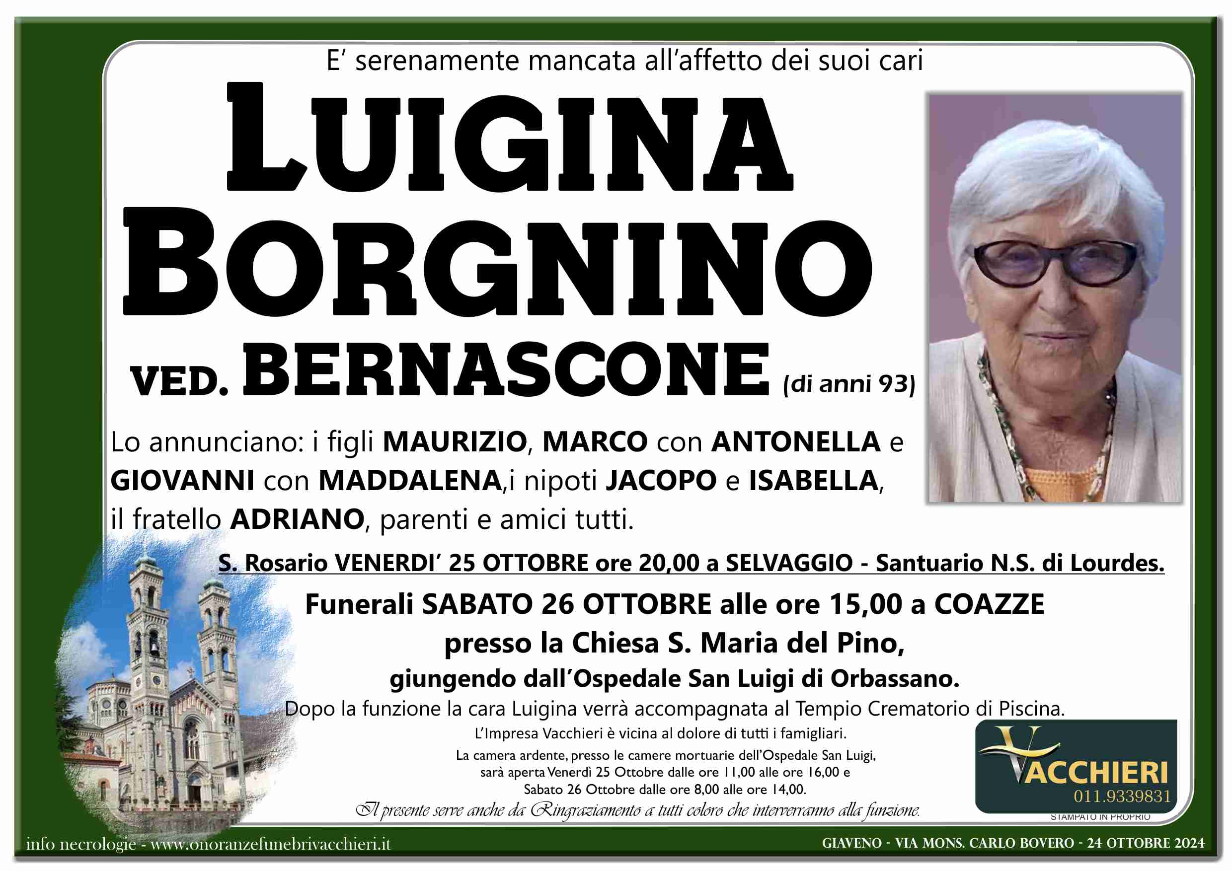 Onoranze e Pompe Funebri - BORGNINO LUIGINA