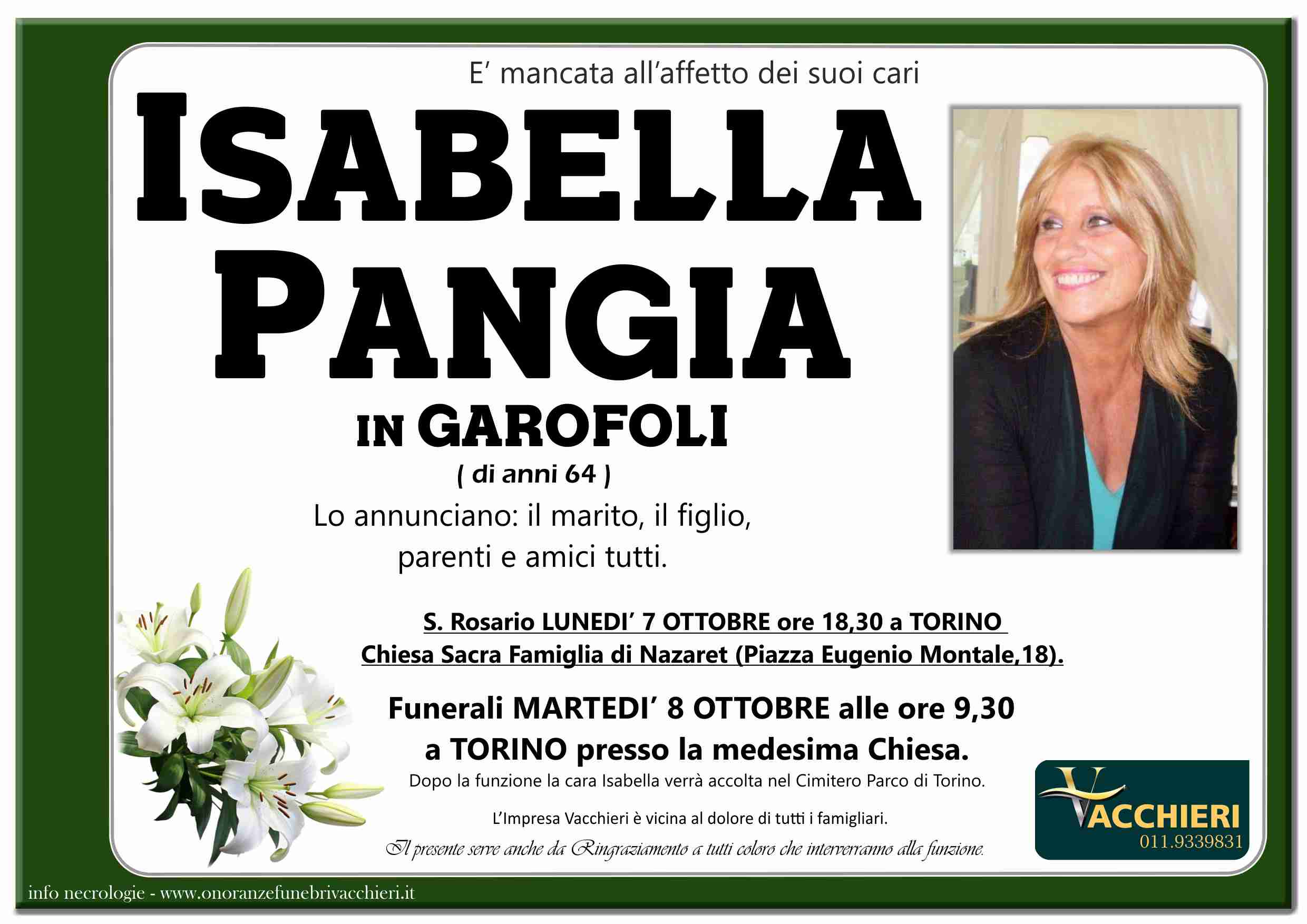 Onoranze e Pompe Funebri - PANGIA ISABELLA