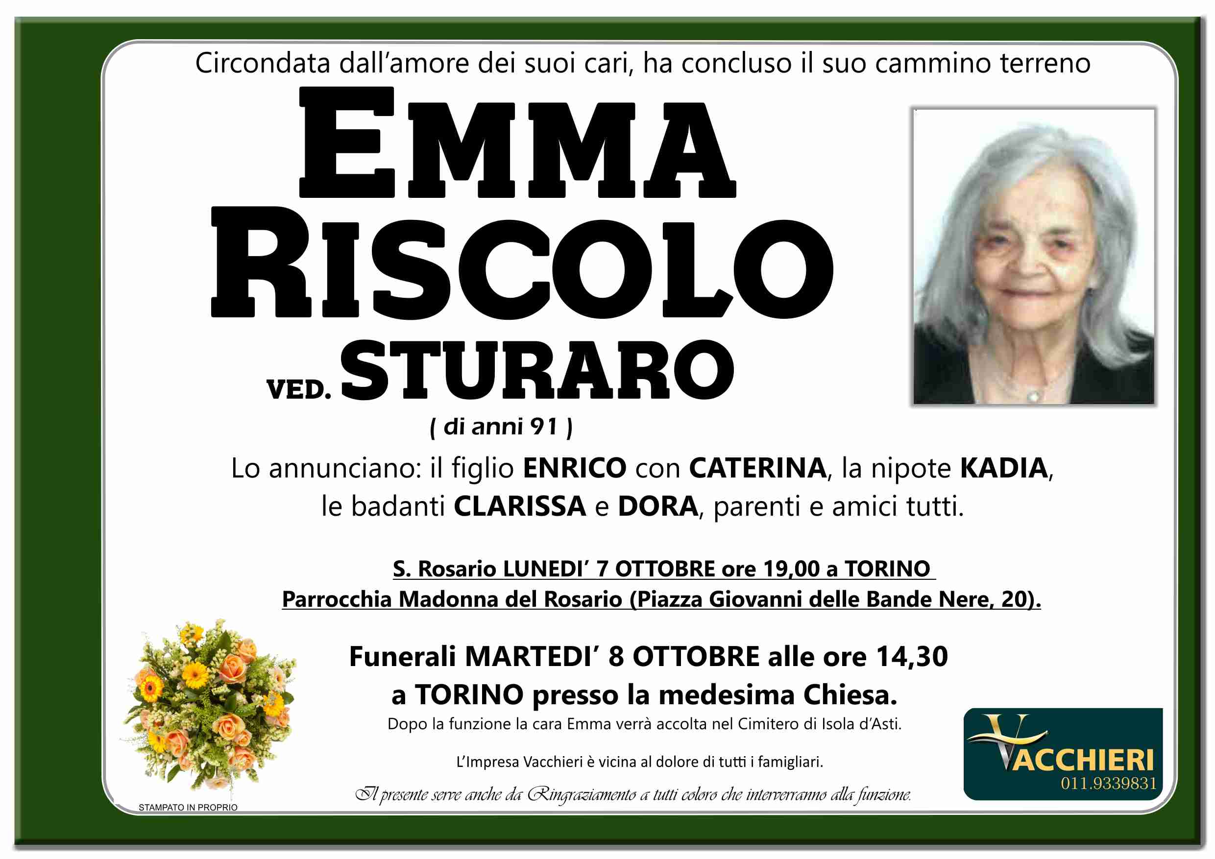 Onoranze e Pompe Funebri - RISCOLO EMMA