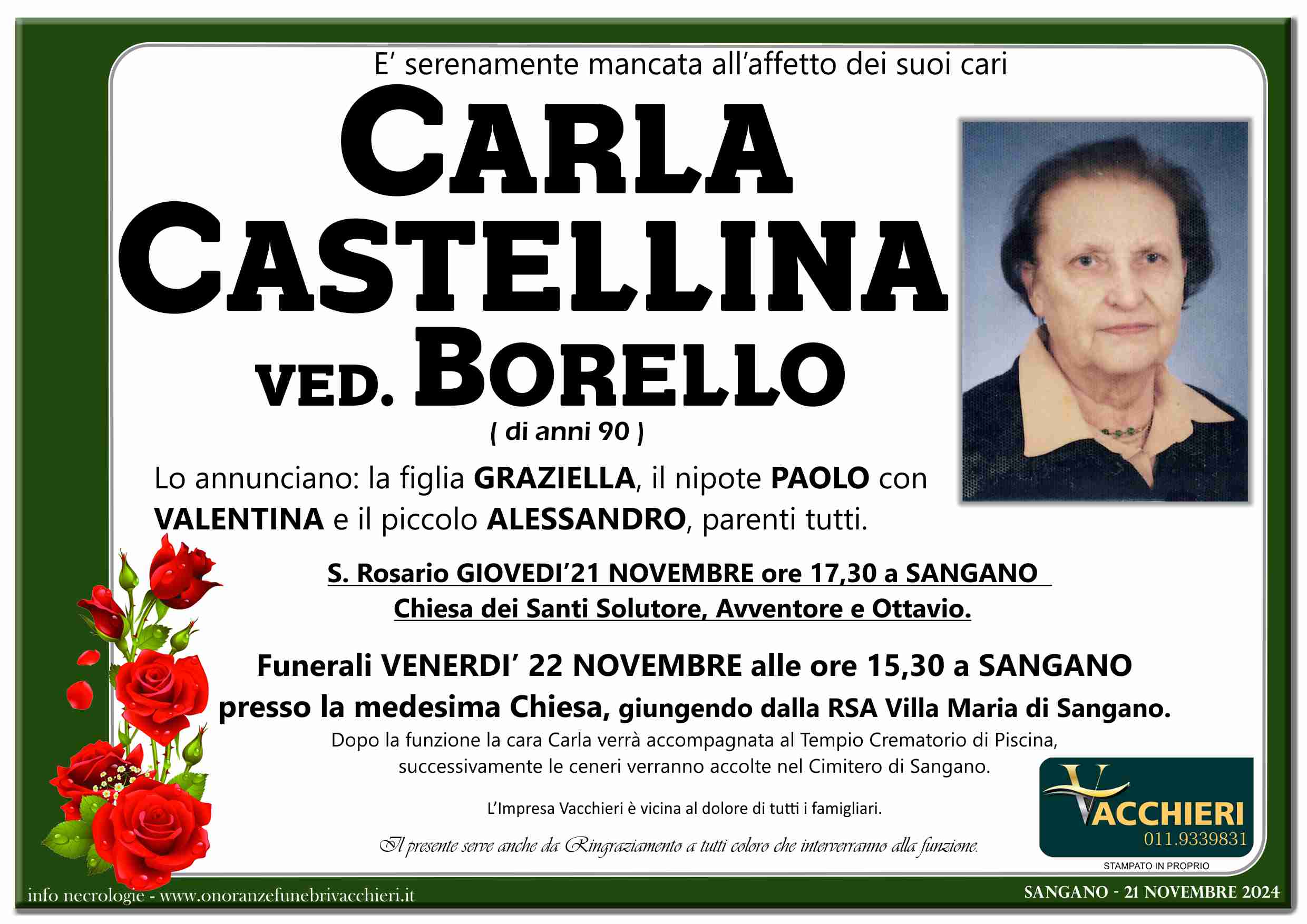 Onoranze e Pompe Funebri - CASTELLINA CARLA