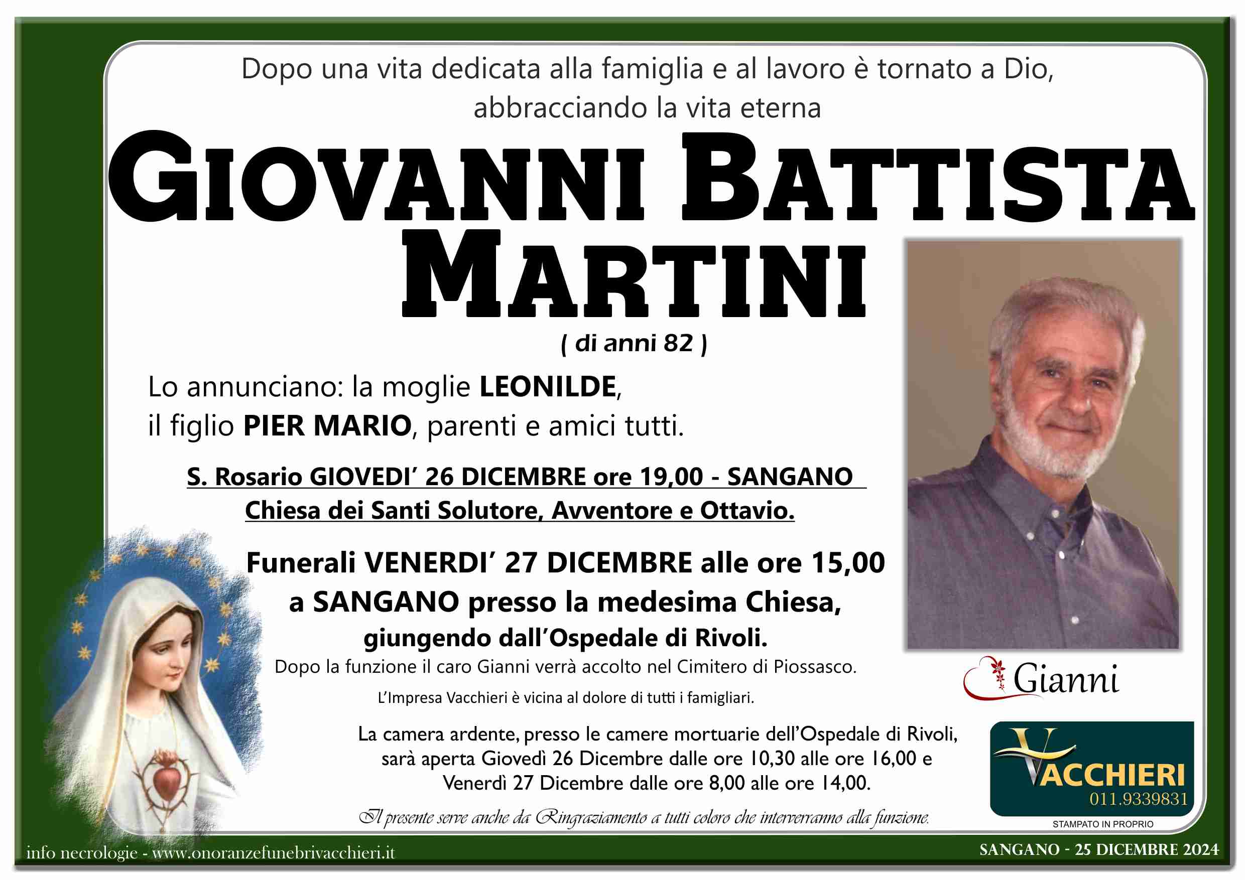 Onoranze e Pompe Funebri - MARTINI GIOVANNI BATTISTA