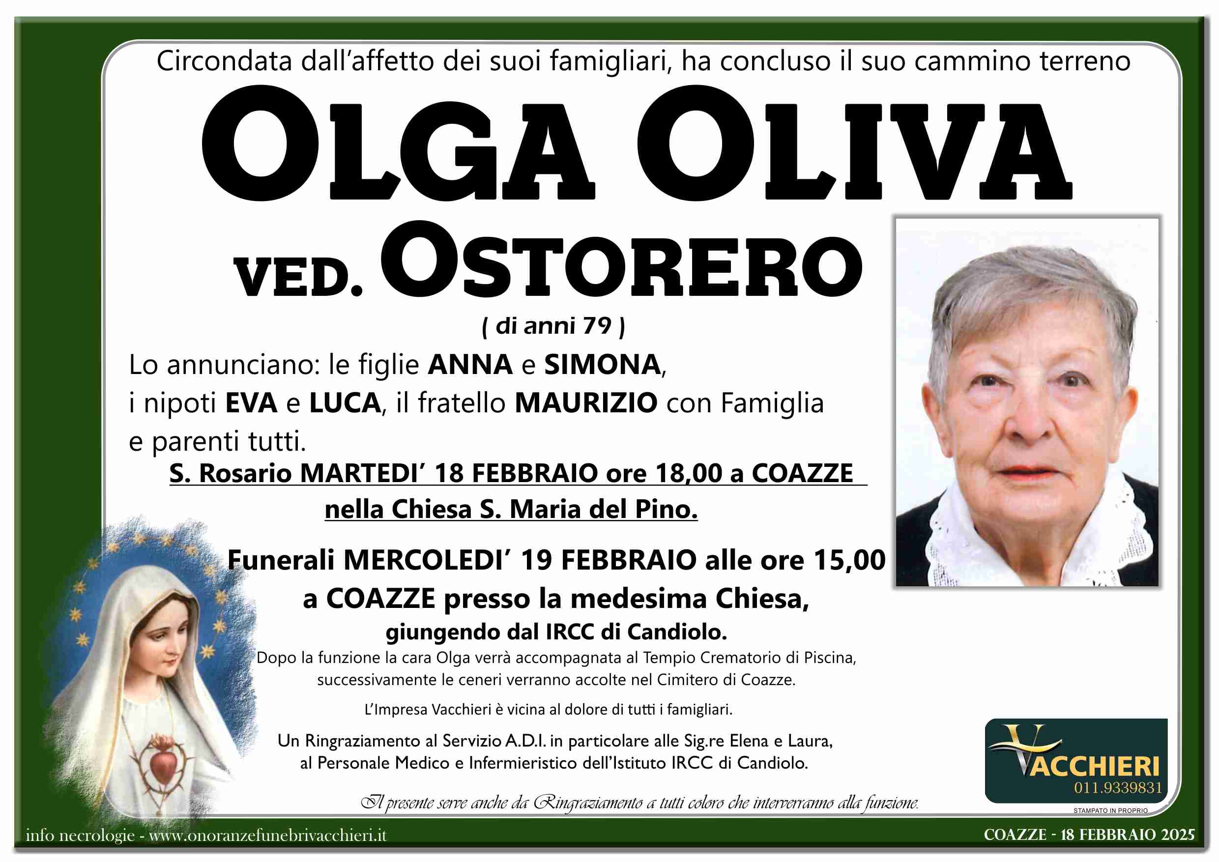Onoranze e Pompe Funebri - OLIVA OLGA