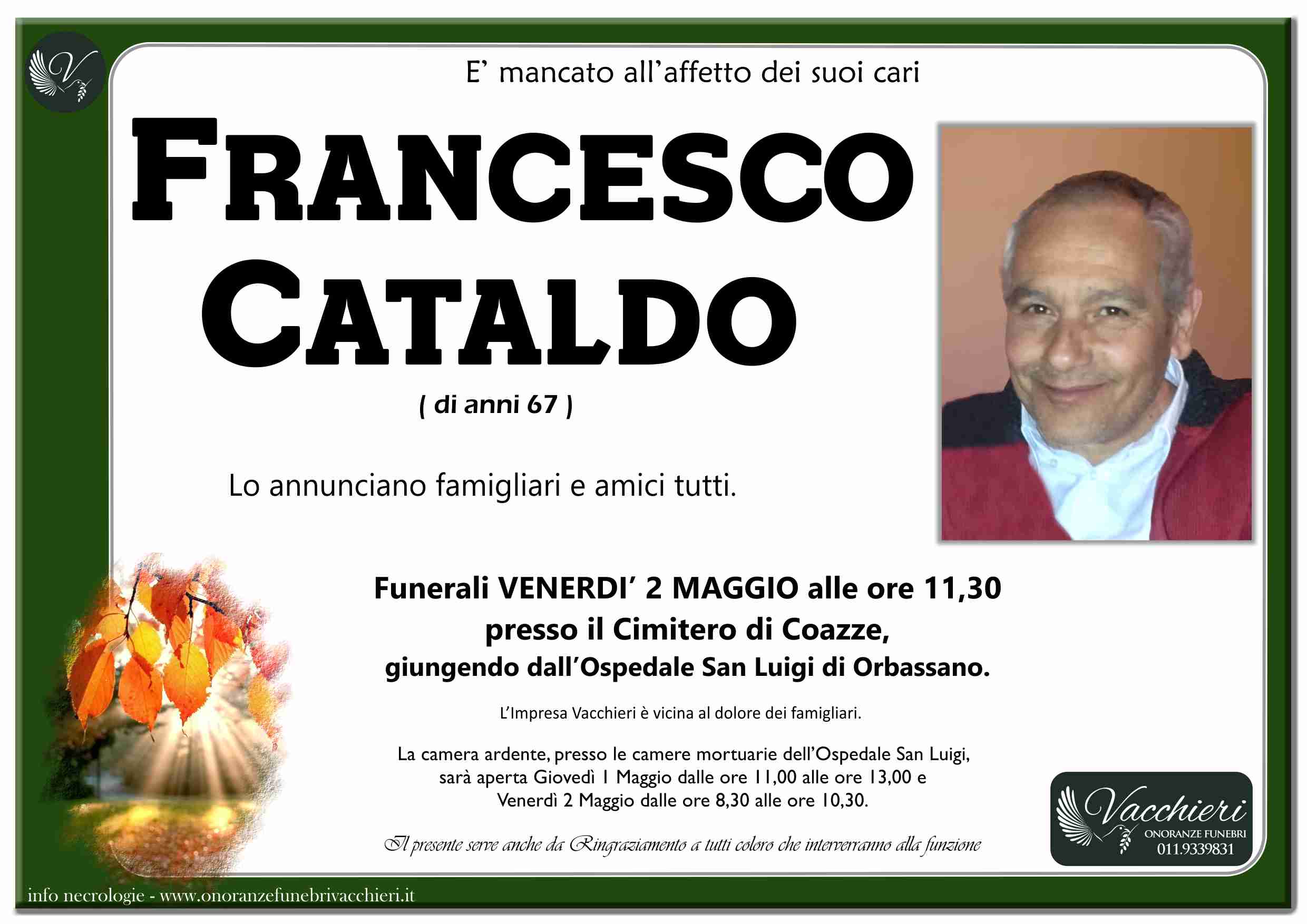 Onoranze e Pompe Funebri - CATALDO FRANCESCO