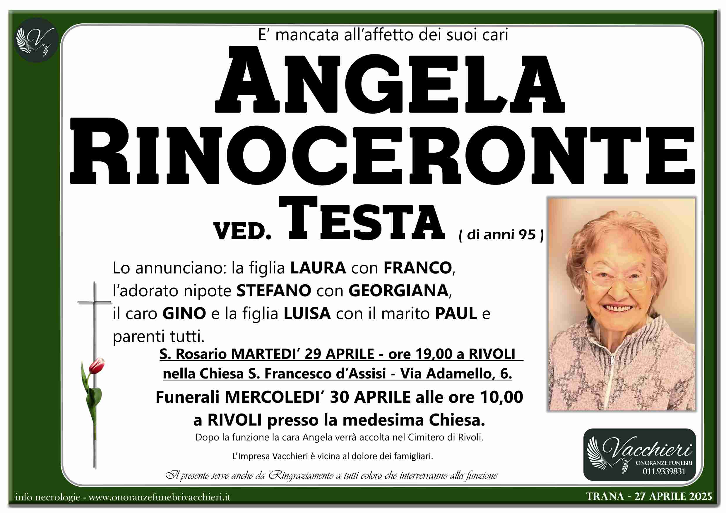 Onoranze e Pompe Funebri - RINOCERONTE ANGELA
