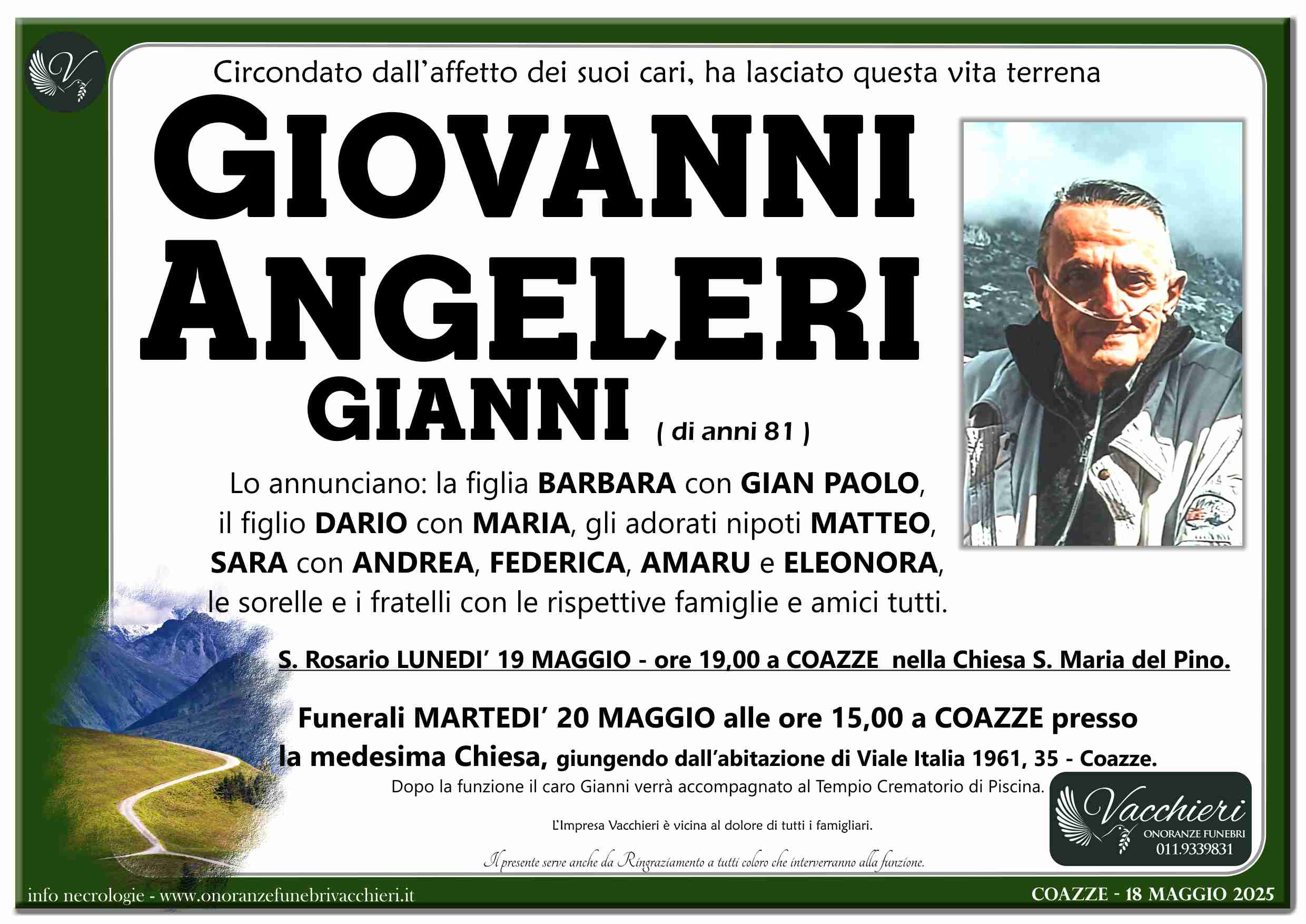 Onoranze e Pompe Funebri - ANGELERI GIOVANNI