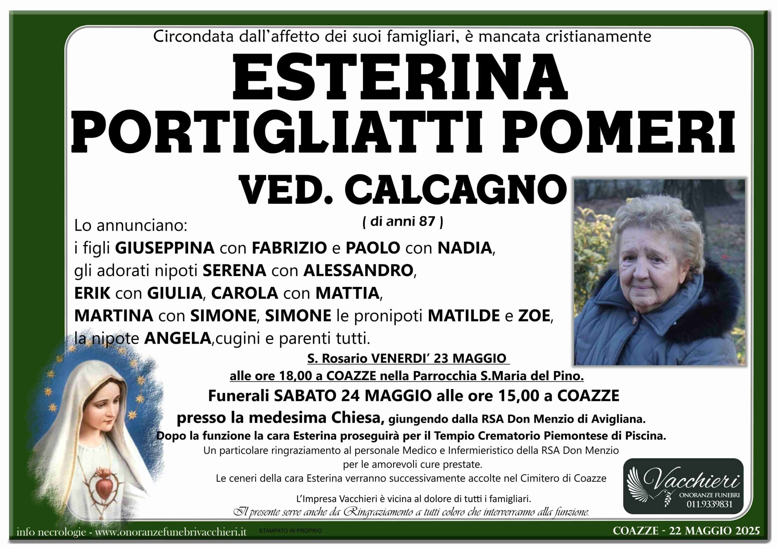 Onoranze e Pompe Funebri - PORTIGLIATTI POMERI ESTERINA