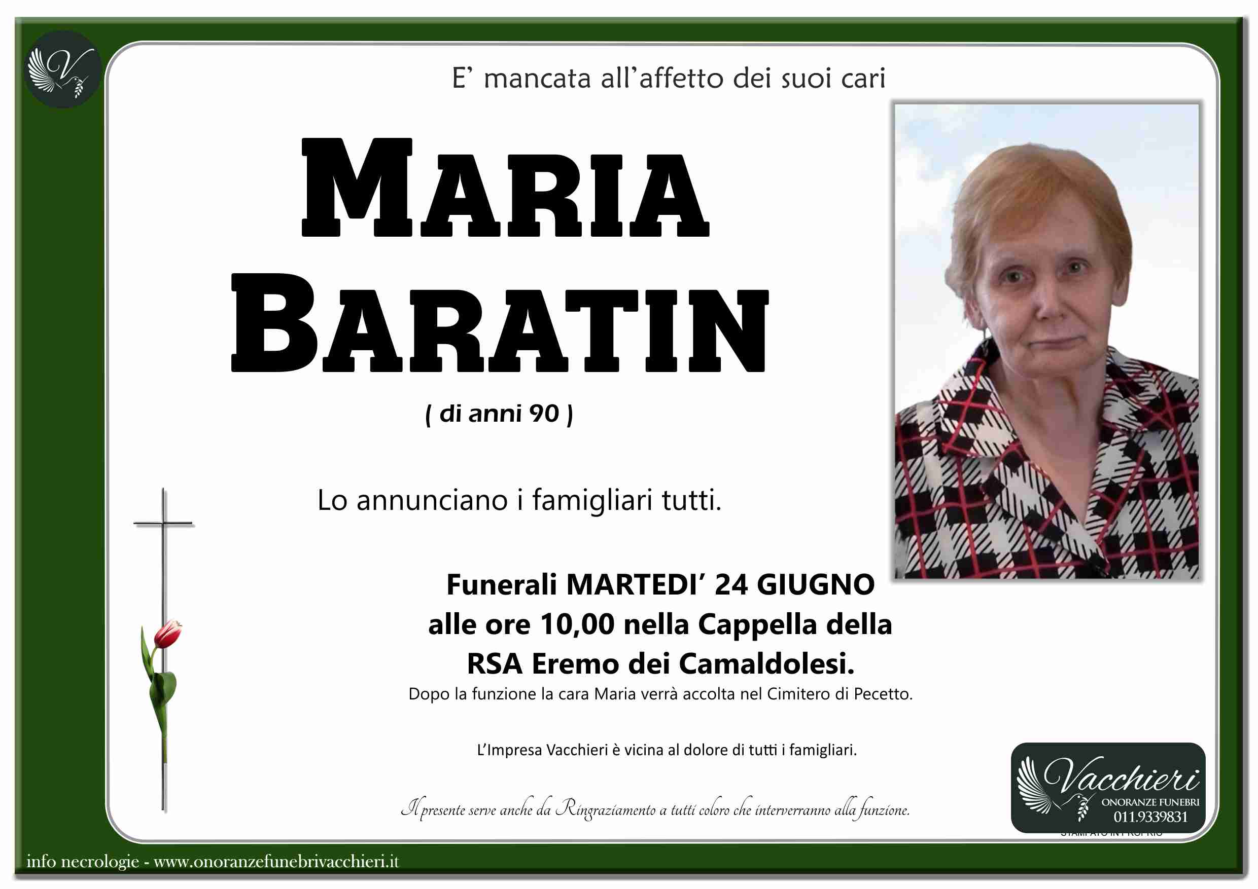 Onoranze e Pompe Funebri - BARATIN MARIA