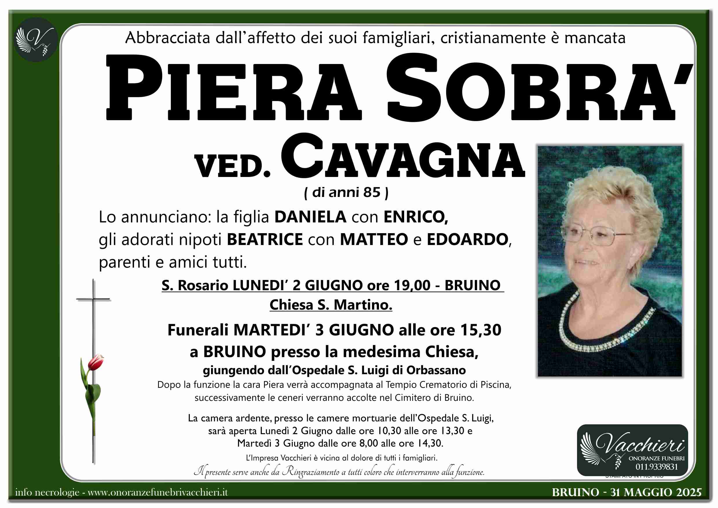 Onoranze e Pompe Funebri - SOBRA PIERA