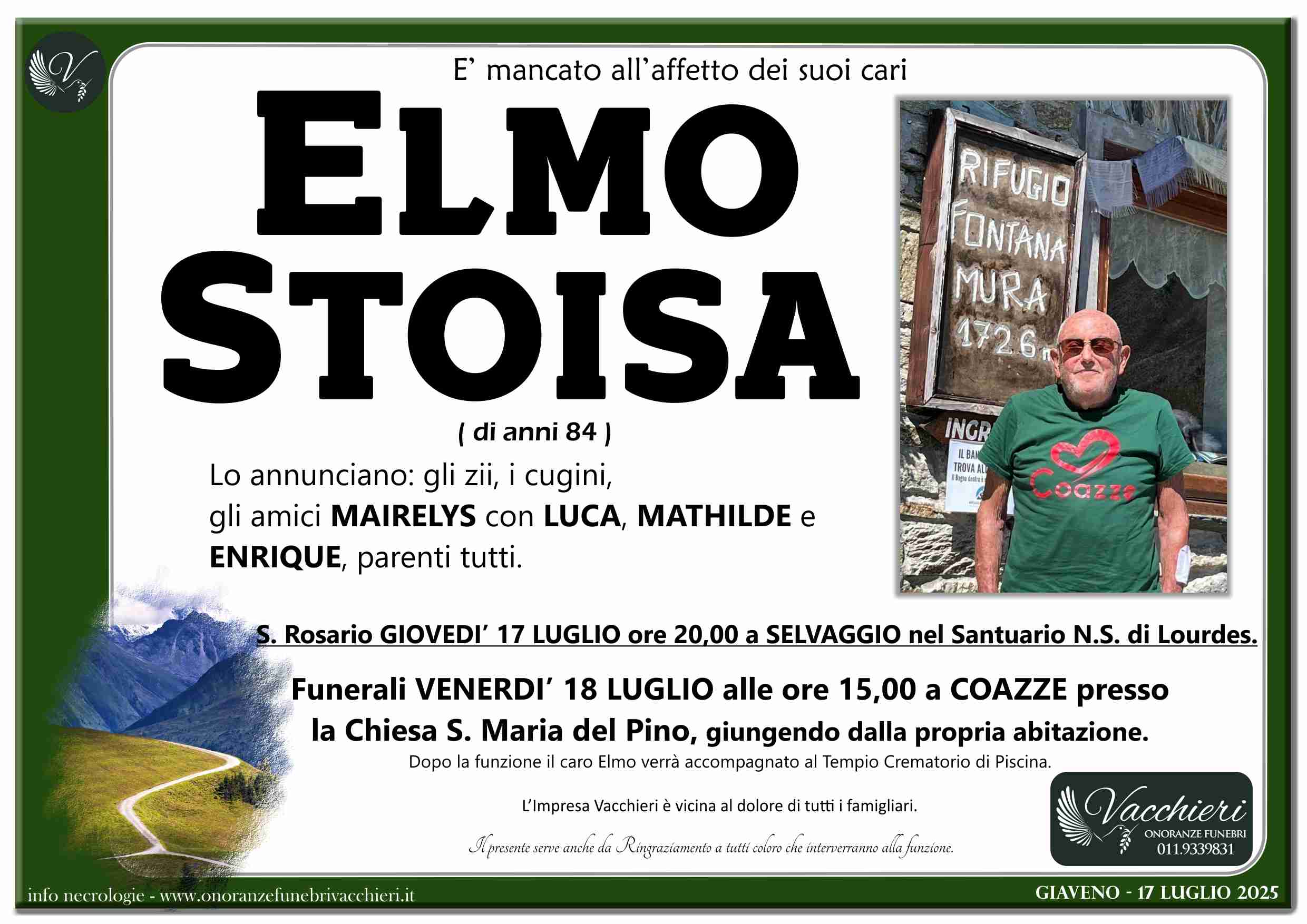 Onoranze e Pompe Funebri - STOISA ELMO