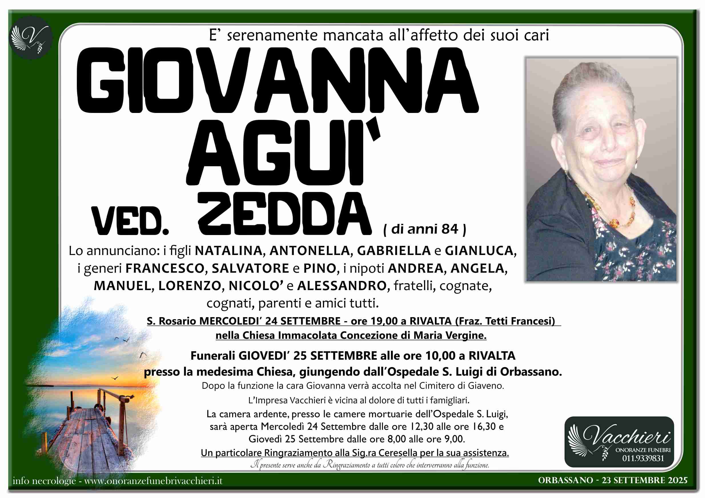 Onoranze e Pompe Funebri - AGUI' GIOVANNA