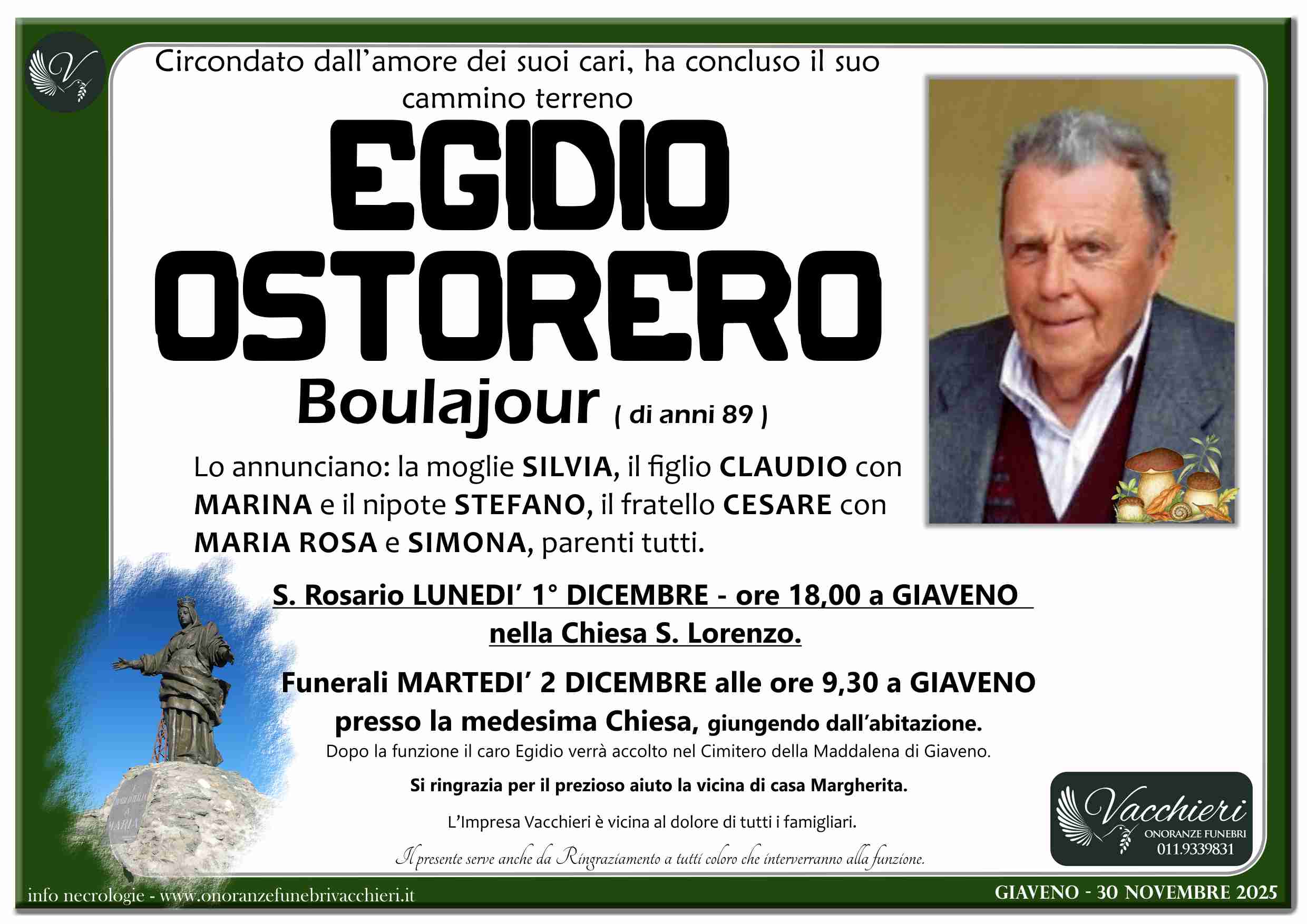 Onoranze e Pompe Funebri - OSTORERO EGIDIO